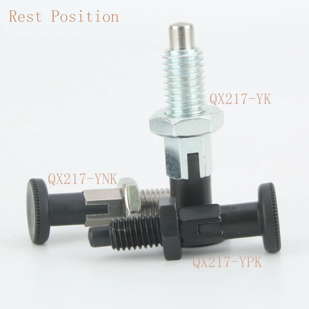 Cylindrical Locating Dowel Pin QX217 Return Type/Rest Position Aluminum/Plastic Knob Indexing Plungers Threaded Locating Pin with Nuts