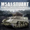 1/16 RC Tank U.S. M5A1 Stuart Light Tank Model 2.4G Military Vehicle Remote Control Crawler Tanks with Sound and Light Toy Boy 1