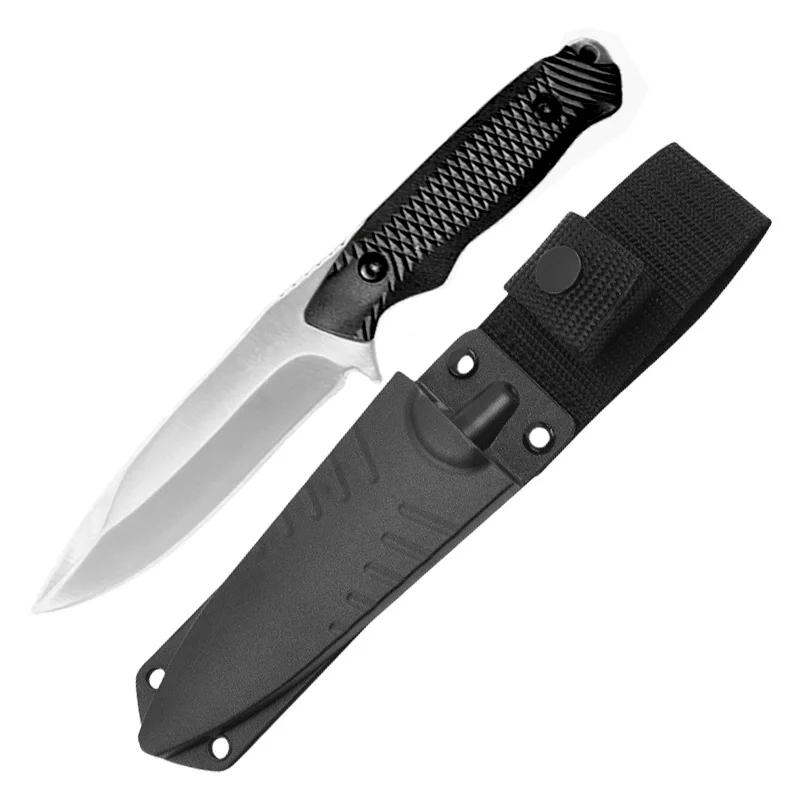 1pc Stainless Steel Sheath Pocket Knife Portable Sheath Peel Knife Outdoor Barbecue Knife