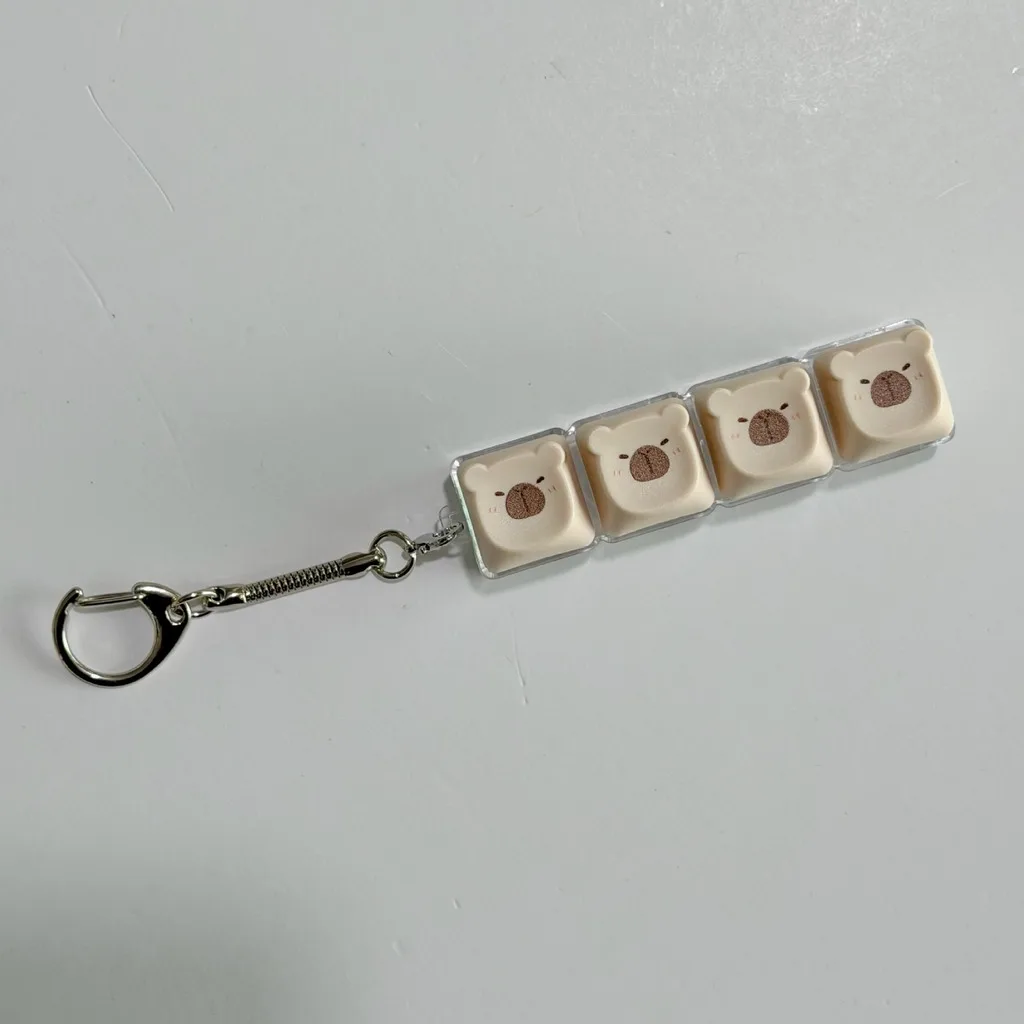 Colorful LED Light 4-Key Clicker Keychain - Stress Relief Portable Keyring Pendant
