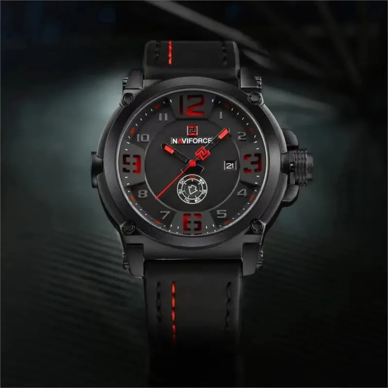 Quartz Watch For Men Top Brand Sports Military Luxury Watch Automatic Calendar Week Leather Strap Men Watch Reloj Hombre NF9099