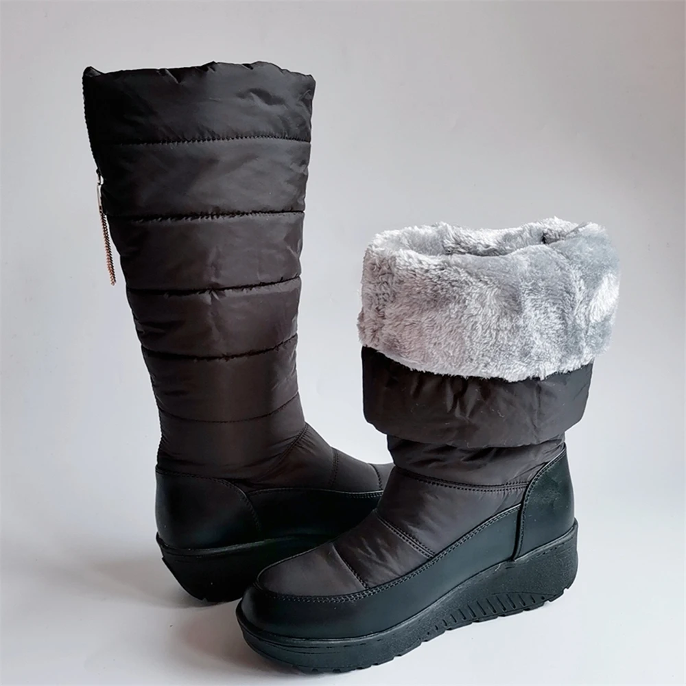 Plush Snow Boots Women's Winter Shoes Keep Warm Round Toe - Main Image