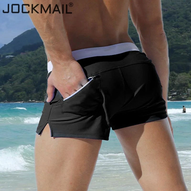 JOCKMAIL Men's Swim Trunks Swimming Briefs Homens Maillot Bain Trunks