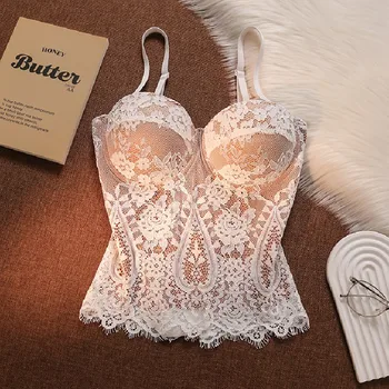 Floral Lace Lady Bustier Elegant Shaping Sexy Lace Women Corset Girls Slim Evening Wear Crops Lady Short Sweet Body Shaper Top