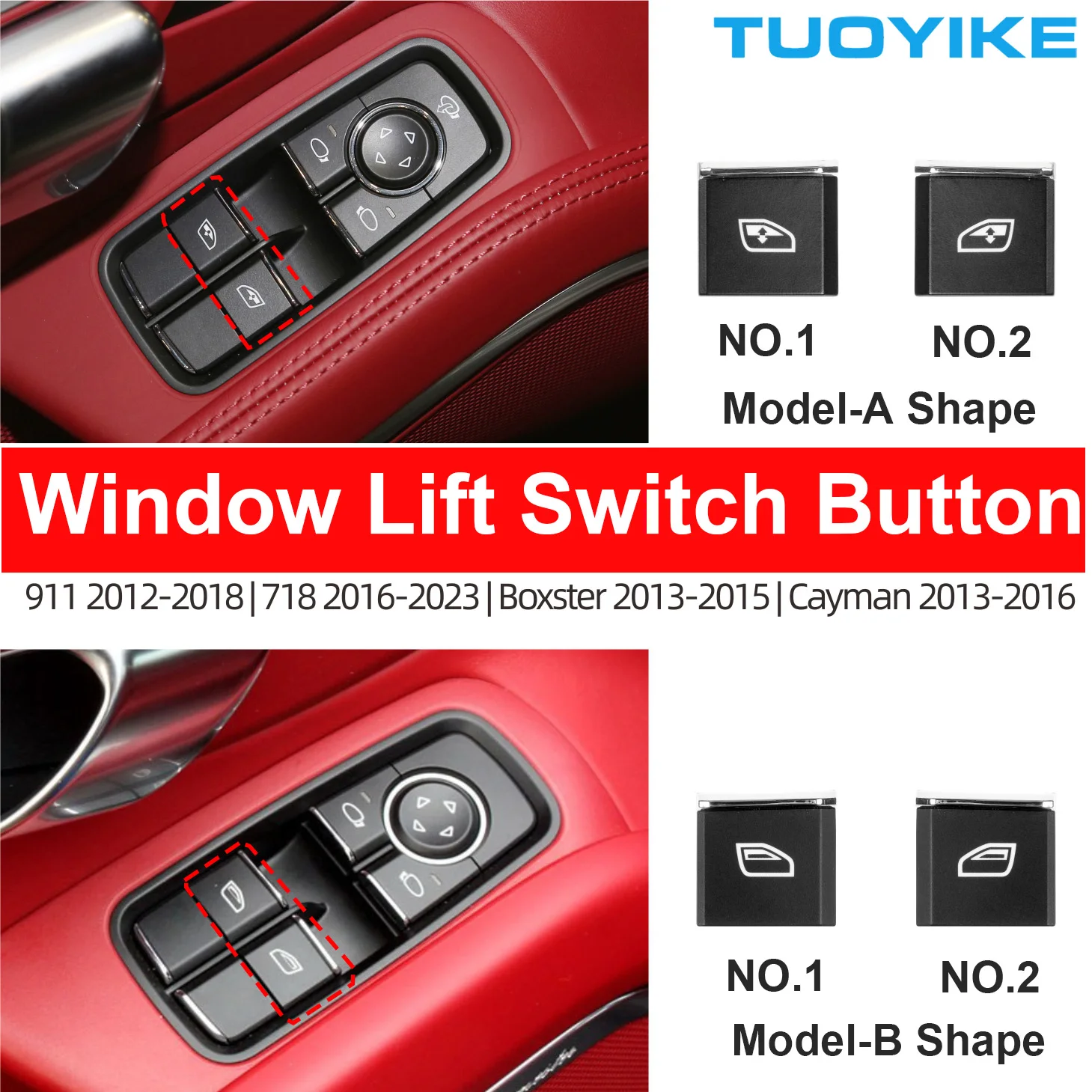 

Внутренний главный водитель, стеклоподъемник, внутренняя отделка, сменный регулятор для Porsche Coupe 911 718 Boxster Cayman 2016-2023