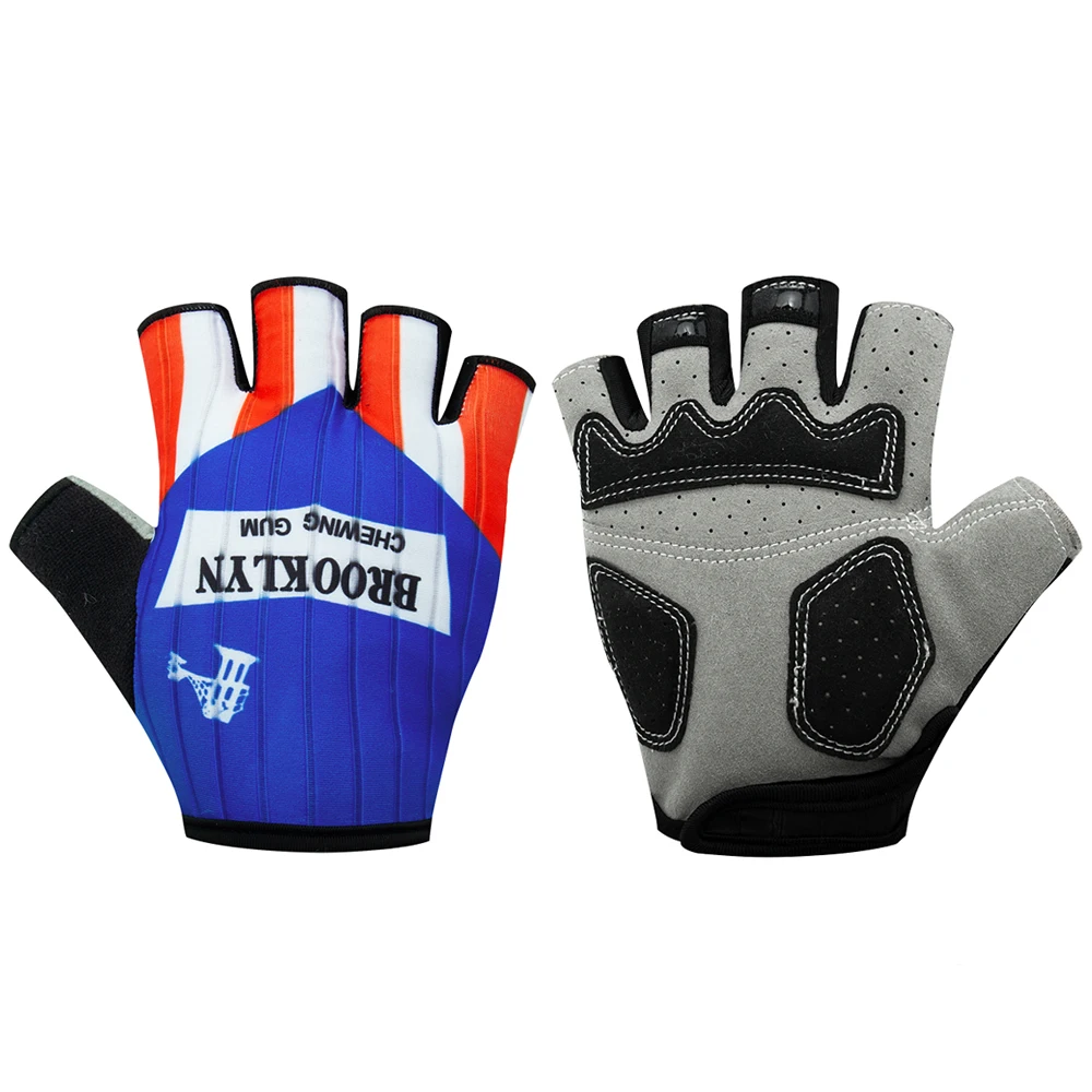 Retro Half Finger Cycling Gloves Shockproof Outdoor Sports Gloves Unisex Classic Team Bike 3