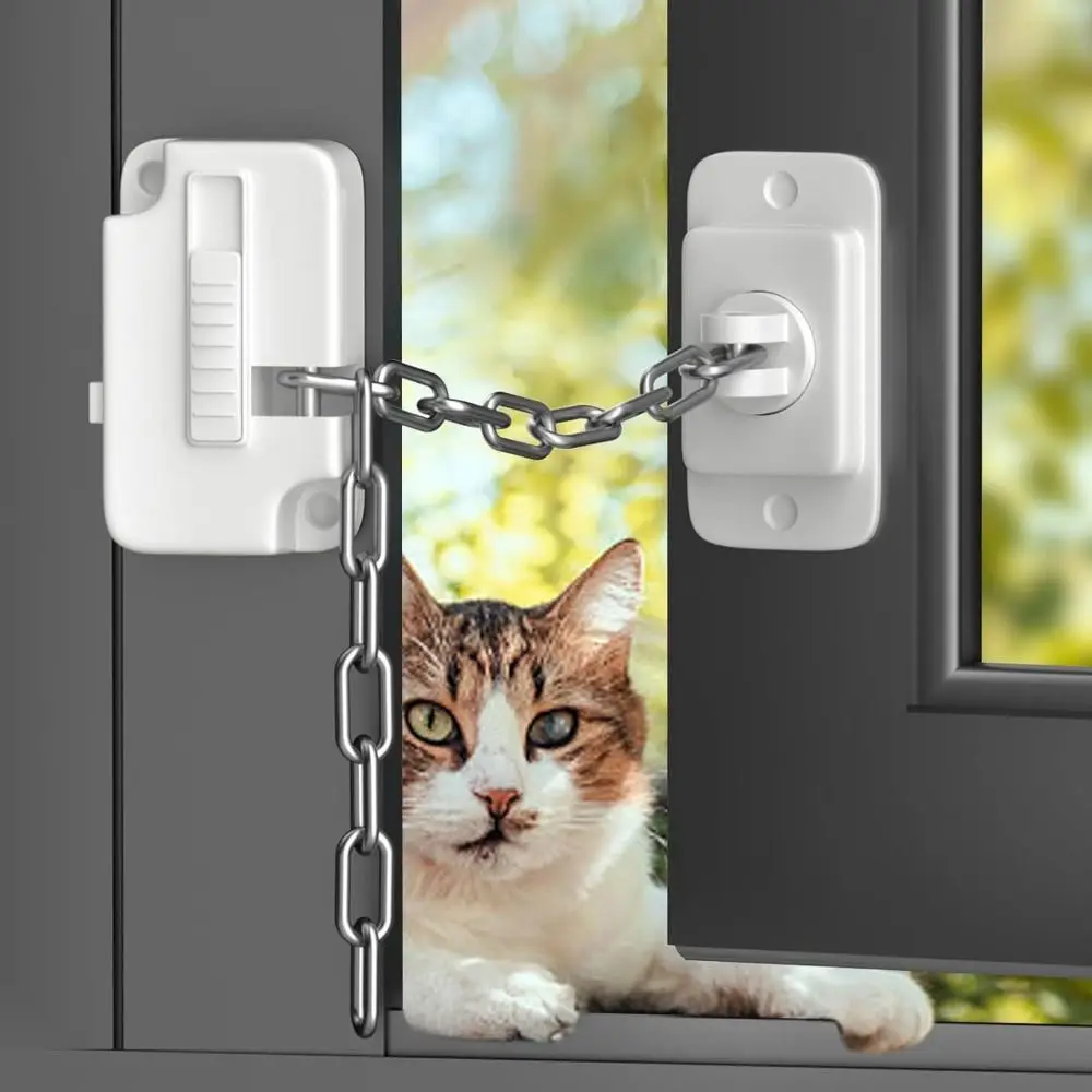 White ABS Child Safety Lock Adjustable Window Restrictor
