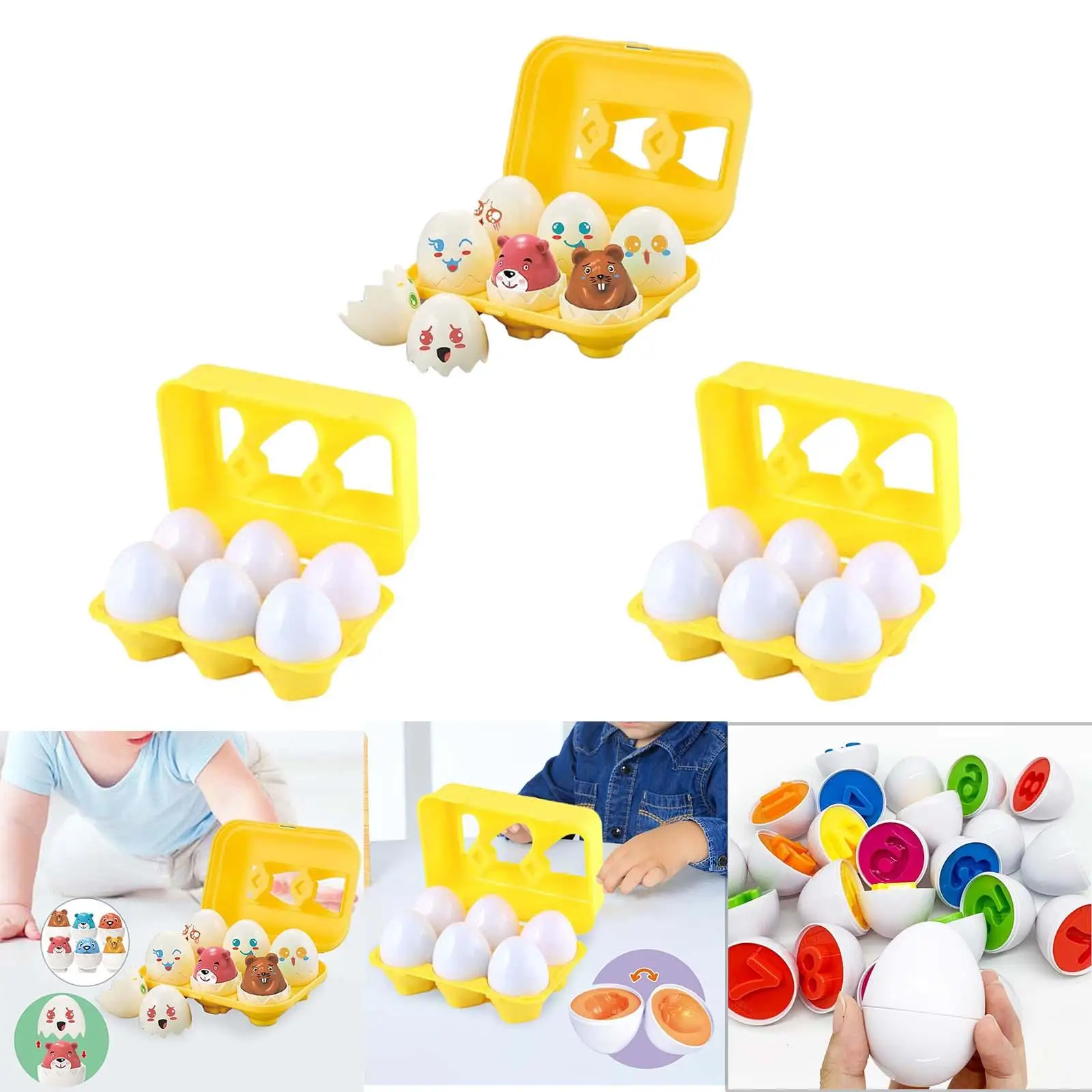 

Matching Eggs Toy Fine Motor Skills Cognition Party Favors Easter Eggs Toys with Egg Storage Box for Boys Kid Girls Children