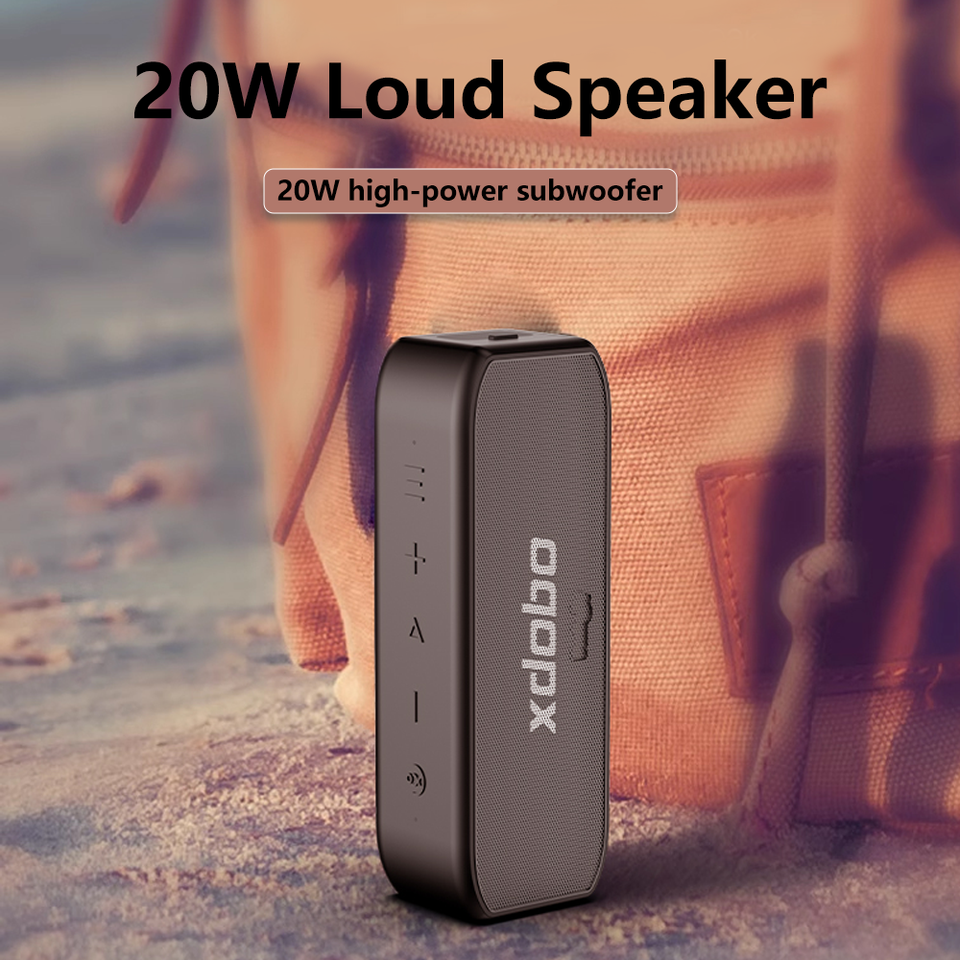 XDOBO Wing 2020 20W portable wireless bluetooth audio IPX7 waterproof audio TWS support TF card/AUX input long outdoor range
