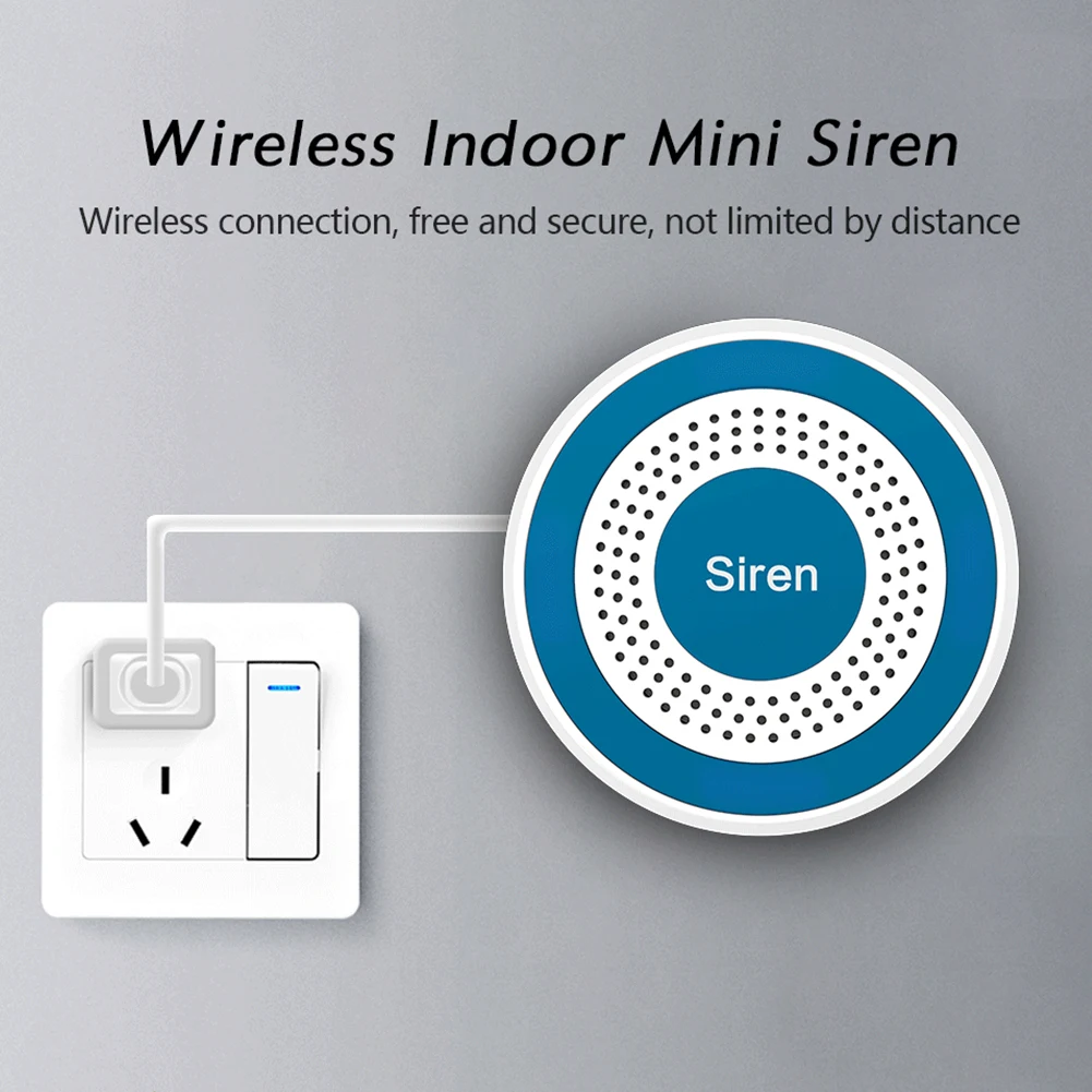 433MHz Wireless RF Alarm Siren Sound & Light Indoor strobe siren 100DB