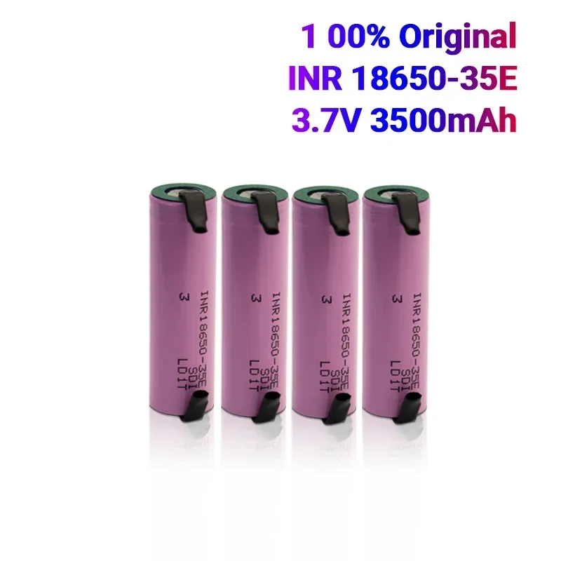 

INR18650-35E 3.7V lithium battery rechargeable 3500mAh suitable for welding electric tools, equipped with DIY nickel plate