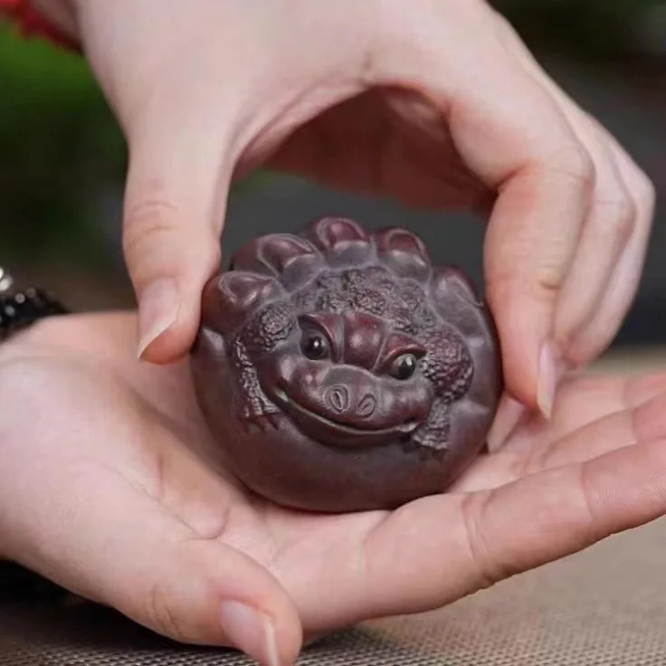 고급 자주토 차 장식품, 차놀이, 다도 용품, 전통 수공예, 창의적인 행운을 부르는 두꺼비