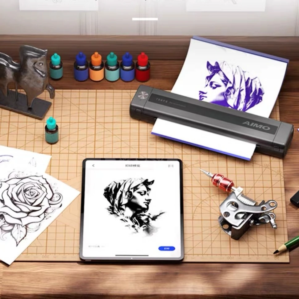 Tattoo タトゥープリンター　サーマルプリンター　美品　ワイヤレス Amazon.co.jp: MUNBYN サーマルプリンター タトゥーマシン