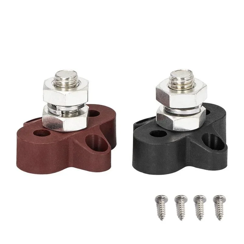 Power Distribution Block DC 48V 300A Bus Bar M10 Terminal Block Studs Battery Power Distribution Stud Connector for Truck RV Boat