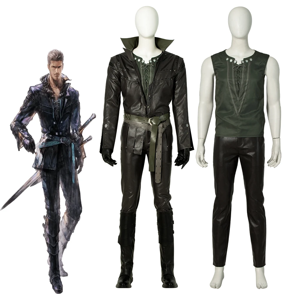 

Final Fantasy XVI Cidolfus Telamon Cosplay Costume For Adult Men Personality Black Combat Uniform Halloween Party FF16 Full Set