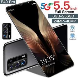 Galxy P40 Pro 5G Smartphone 5.5 Inch Screen Android 10.0 Cellphone 24+48MP 10 Core Unlock Mobilephone 4800mAh Battery Face ID