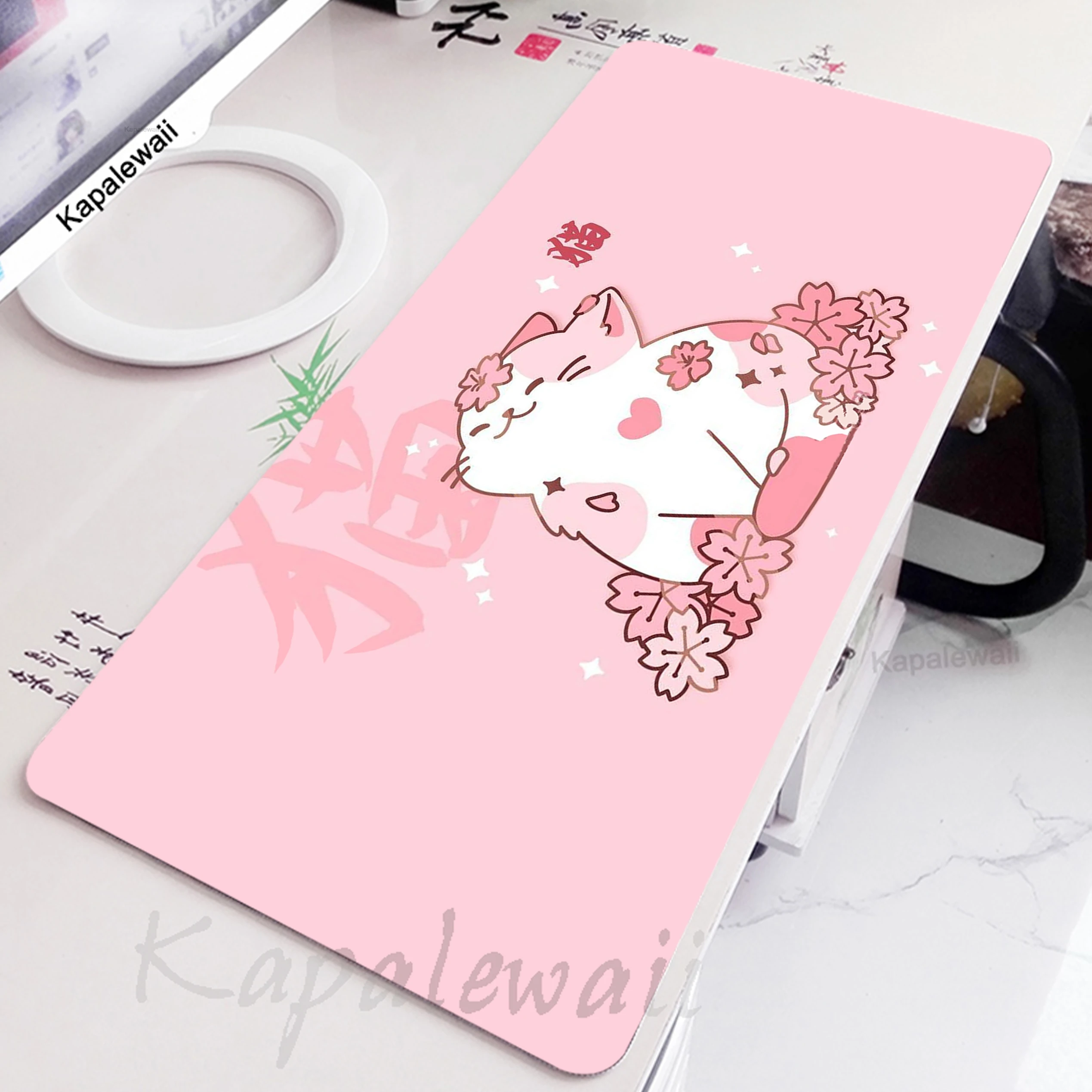 

Sakura Cat Extended Mouse Pad Office Anime Kawaii Cute Mousepad Gaming Speed Keyboard Pads Table Carpet Computer Gamer Desk Mat