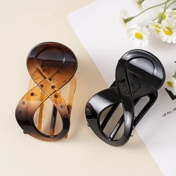 Elegant Large Hair Clamp - Seamless Duckbill Claw Clip (Black brown)