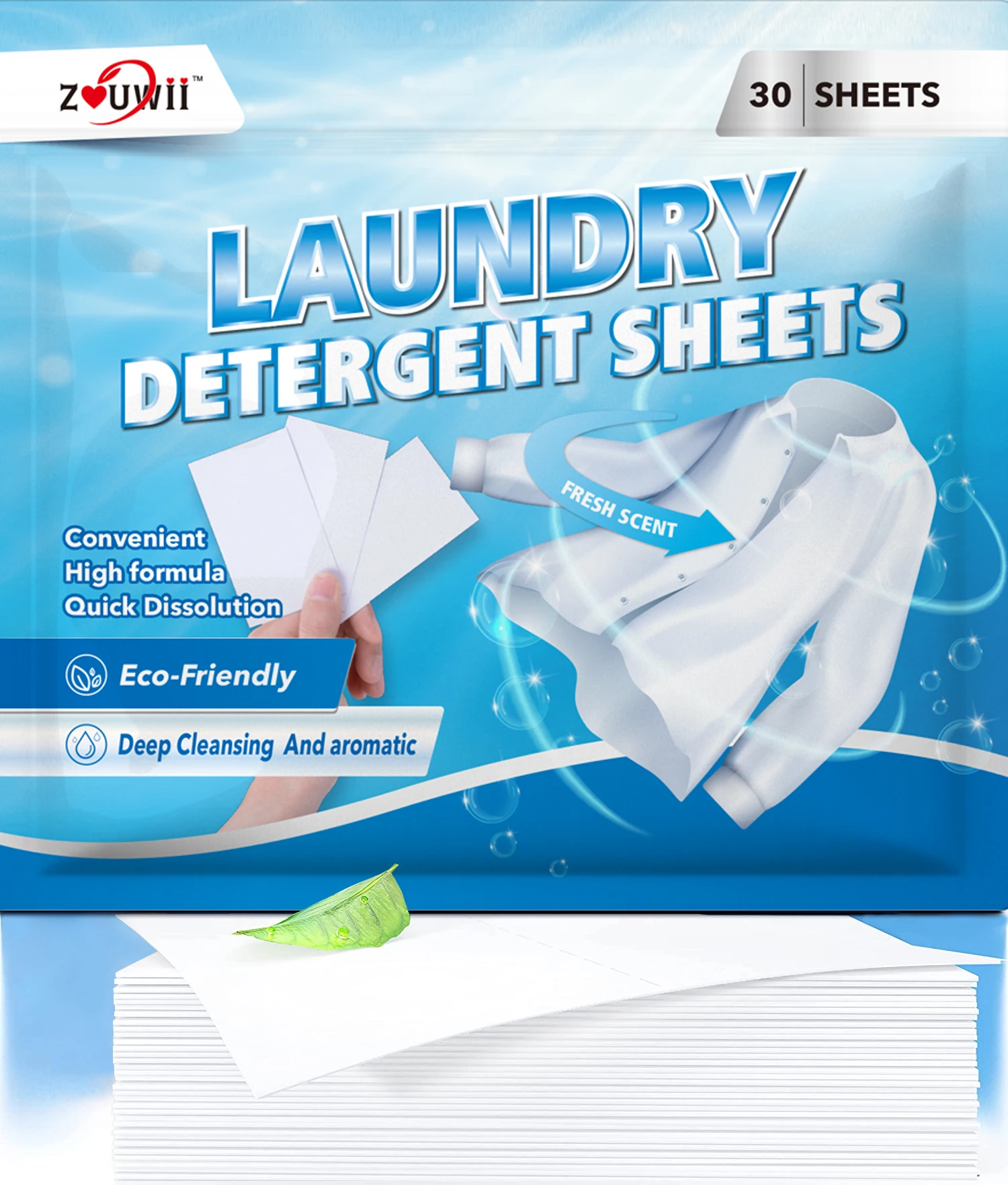 30pcs Laundry Tablets Liquidless Laundry Detergent Sheets Strong Decontamination Detergent Sheets laundry soap