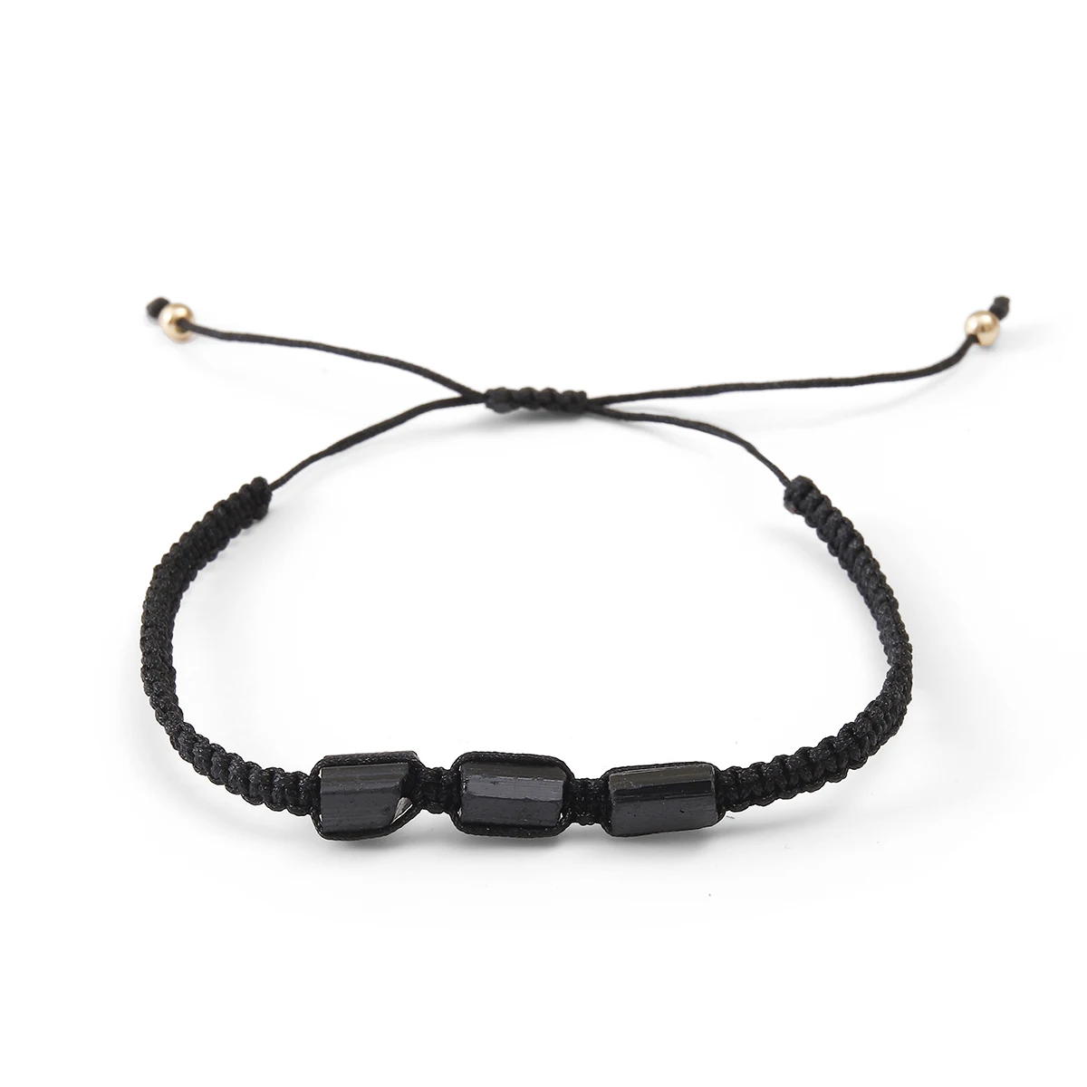 Handmade Black Tourmaline Protection Bracelet - Waterproof Wax Rope Braided Design