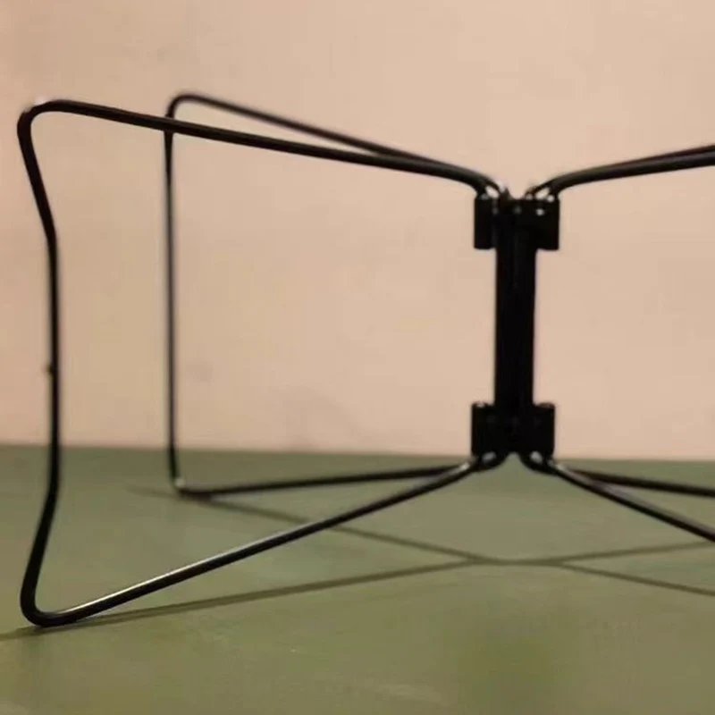 1pc Fridge Ice Box Stand Foldable Portable Fridge Ice Box Stand Stainless Steel Anti-Slip Picnic BBQ Bucket Bracket For Outdoor BBQ Picnic