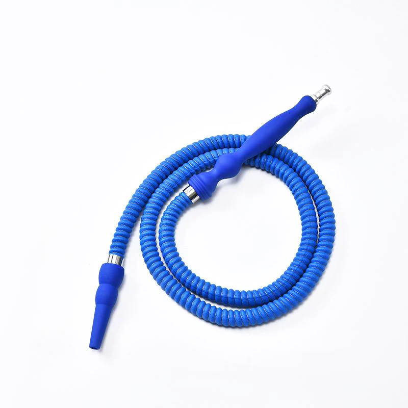 1.5M Rubber Handle Hookah Hose with Metal Tip Leather Wrapped Shisha Narguile Sheesha Chicha Cachimbas Hookahs Hose Mouthpiece 2