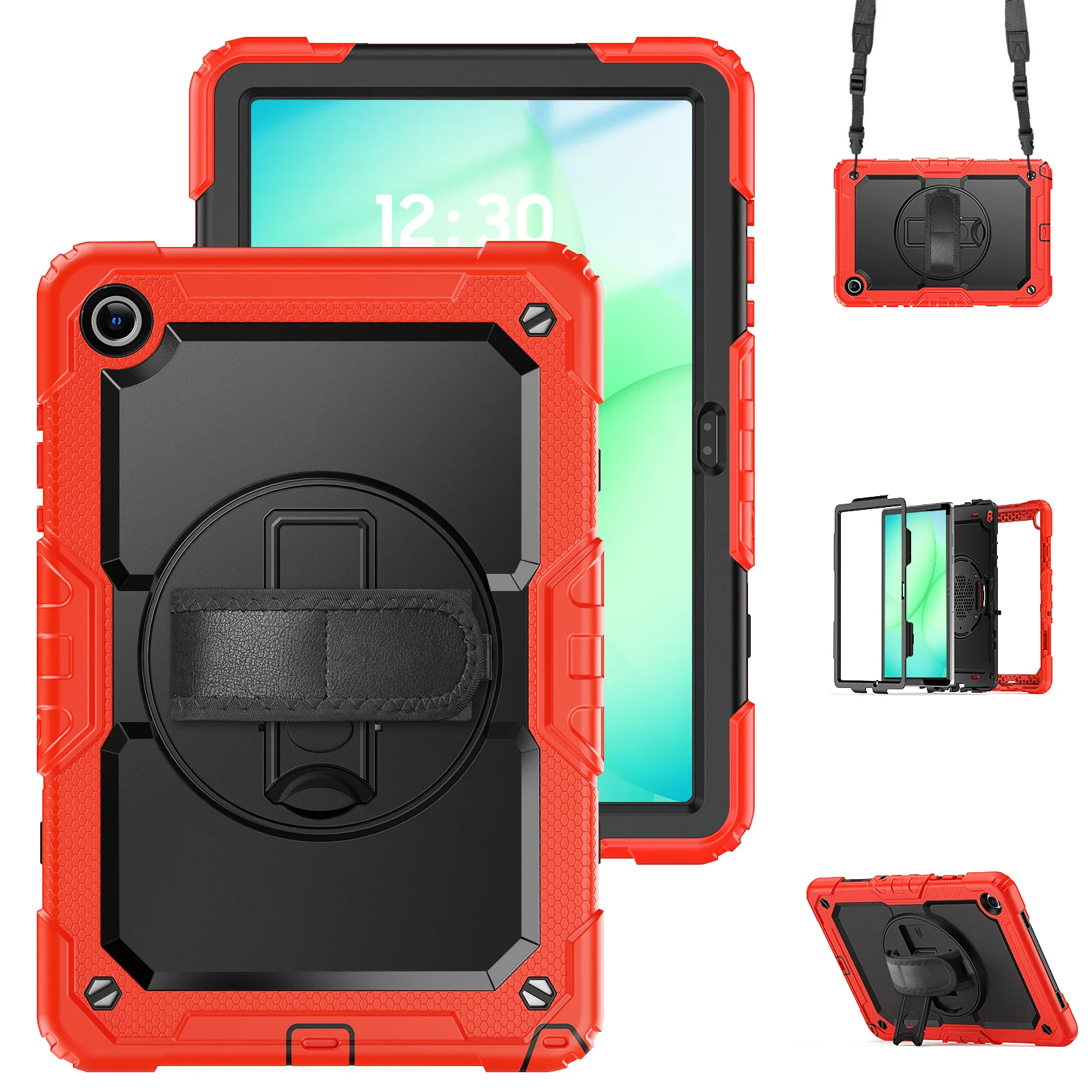 Durable Shockproof Tablet Case with Hand & Shoulder Straps - Kids Safe Cover