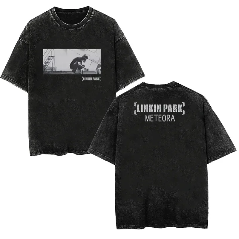 20th Anniversary Linkin Park Meteora Washed T-Shirt Casual Cotton