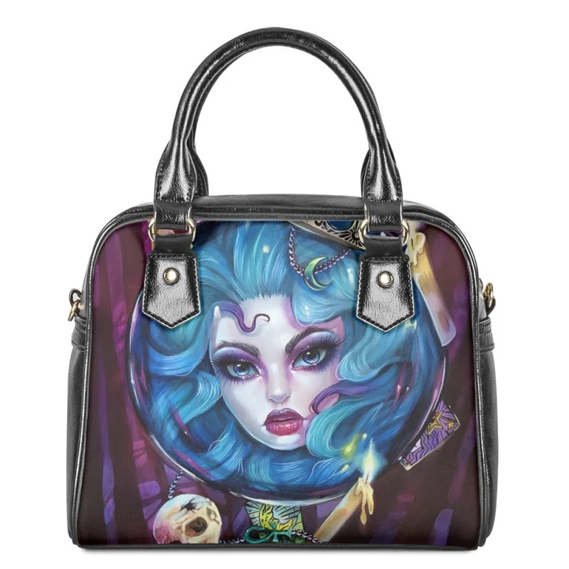

Twoheartsgirl Haunted Mansion Madame Design PU Leather Ladies Crossbody Bags Messenger Shoulder Bag Lightweight Women Cross Body
