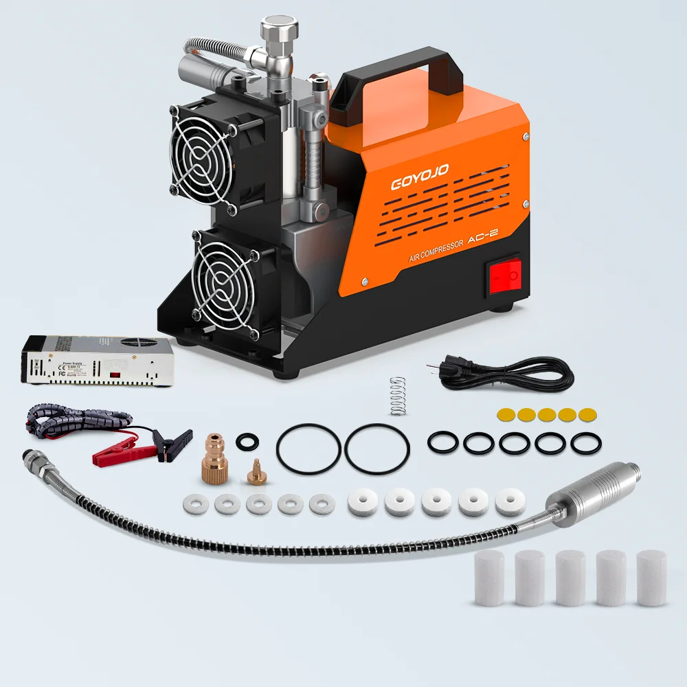 12V PCP High Pressure Air Compressor 300Bar 4500Psi Paintball Tank Compressor 11