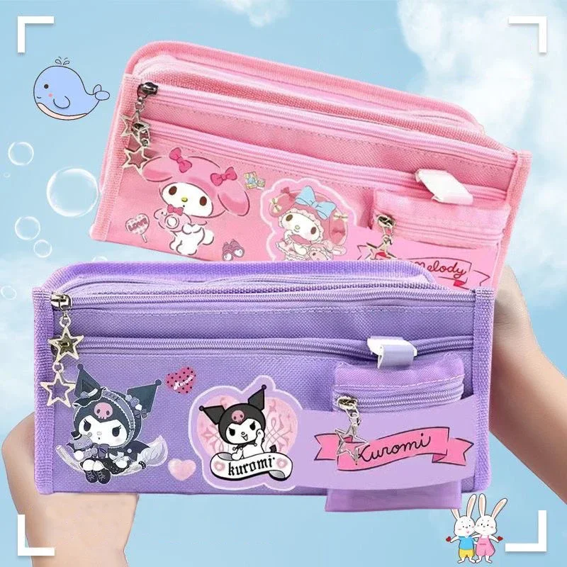 

Sanrio My Melody Pencil Case Kawaii Cute Kuromi Cinnamoroll School Pencils Bag Large Capacity Pen Case Supplies Stationery Bags