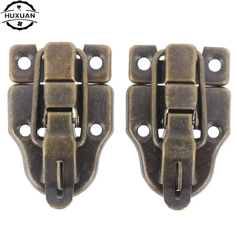 2pcs Antique Hasps Iron Lock Catch Latches for Jewelry Chest Box Suitcase Buckle Clip Clasp Vintage Hardware