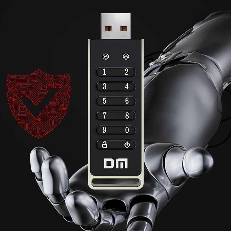 Criptografado Usb Drive Senha Segura Pen Drive Usb3.2 u Disco Apoio Reconjunto Wipe Função de Bloqueio Automático dm Fd063 256-bit - Imagem 4
