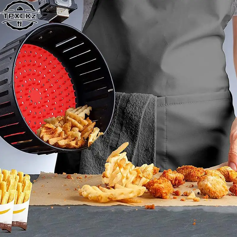 Silicone Air Fryer Liner Mat Steamer Pad Baking Inner Liner Cooking Mat For Kitchen Accessories Round Square
