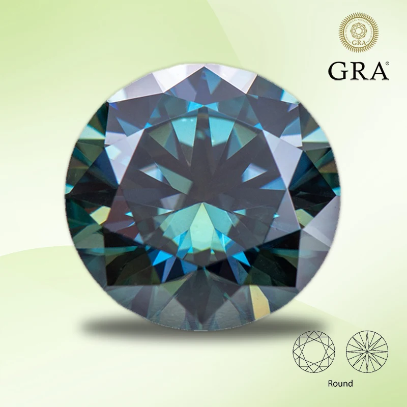 Moissanite Gemstone Rainbow Blue Color Round Cut Lab Grown Heat Diamond Per Gioielli Da Donna Che Fanno Materiali Con Certificato Gra