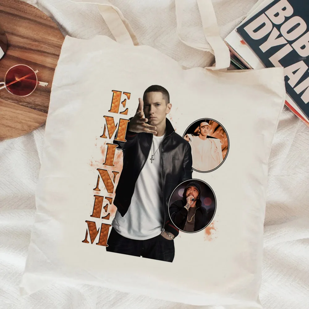 Сумка для покупок Eminem, холщовая, экородная, Хлопковая Сумка, складные сумки, экологически чистая сумка, сумка-тоут, сумки
