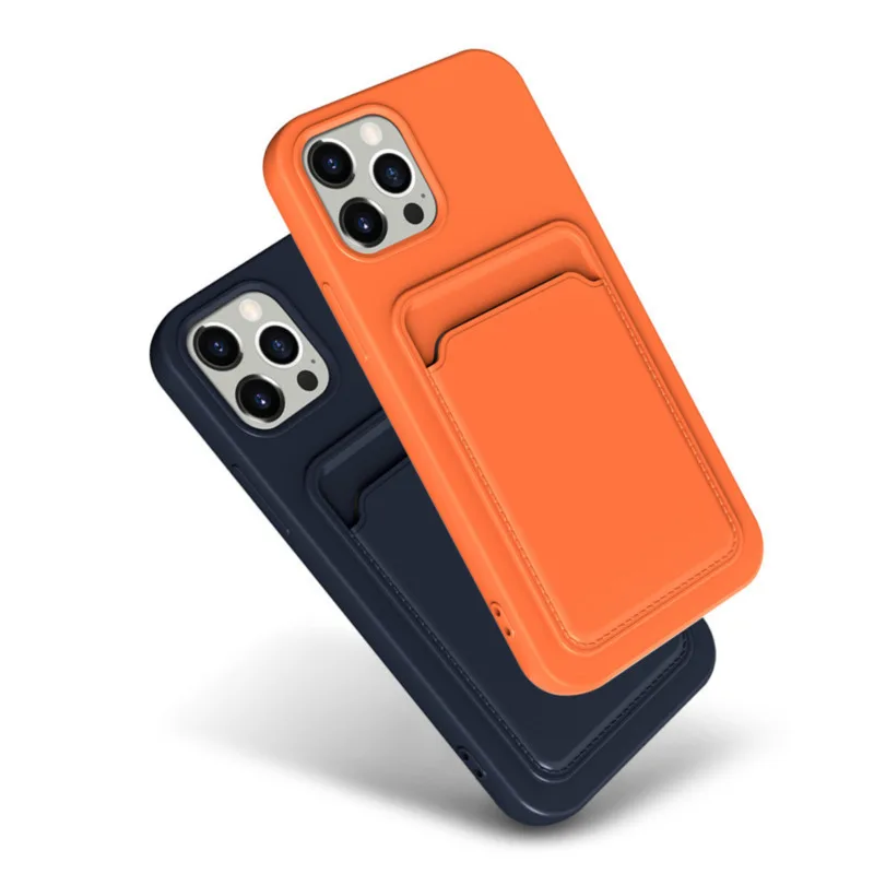 Frosted Soft Protective Phone Case with Card Pocket