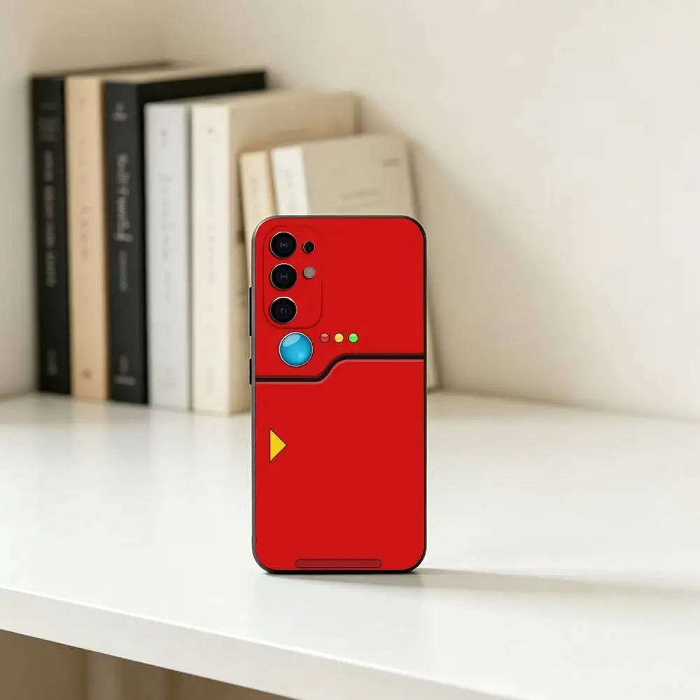 Enhanced Pokedex-Inspired Silicone Phone Case - Soft, Durable Black Cover