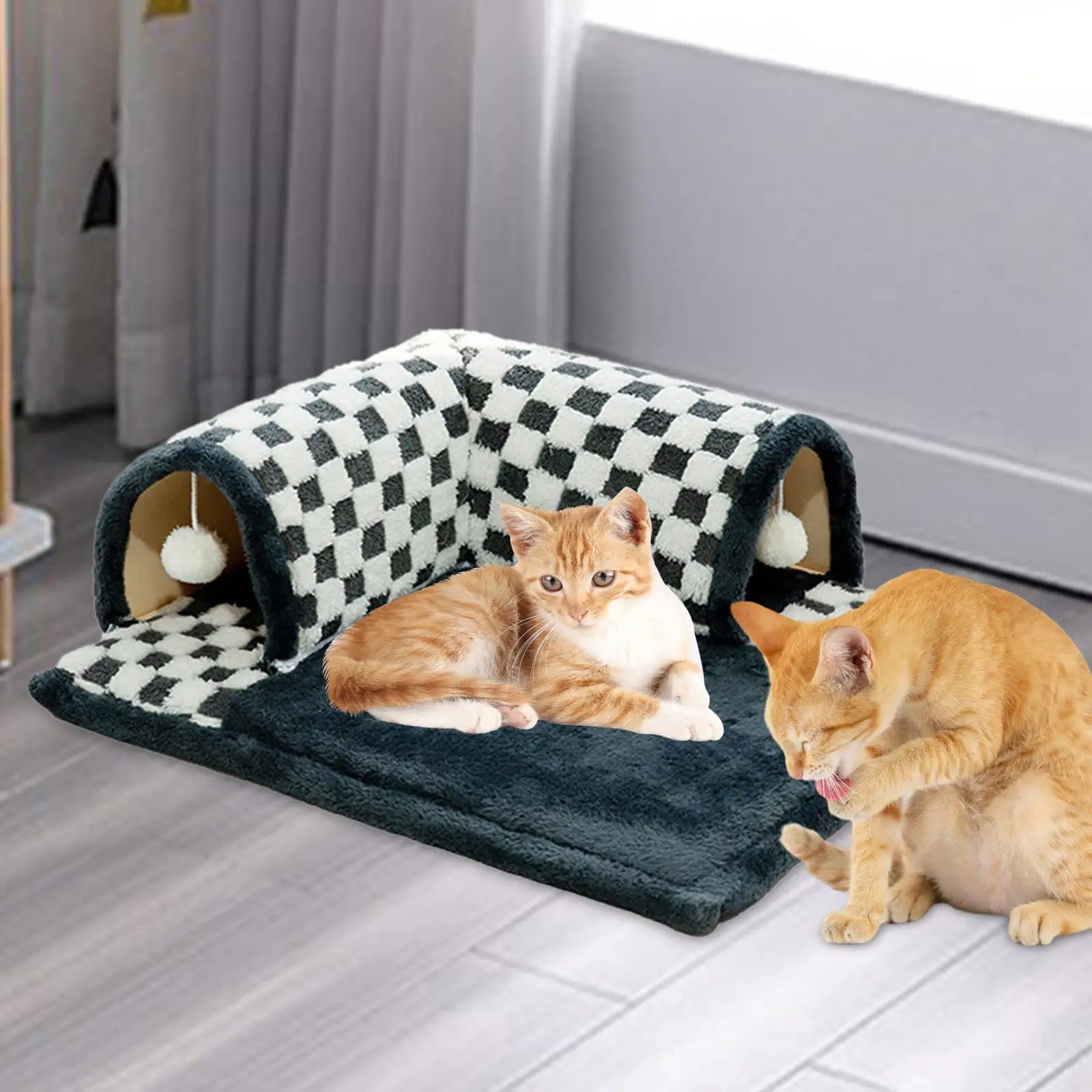 Creative Pet Cat Tunnel Bed Autumn Warm Tunnel Mat Nest Durable Play Center for Small Medium Cats Kitten Outdoor Bunny Rabbit