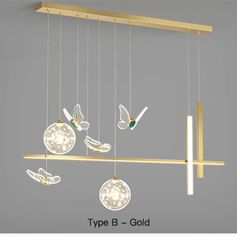 

Modern Led Chandelier for Kitchen Restaurant Pendant Lights Nordic Home Indoor Lighting 2022 Butterfly Decor Simple Chandelier