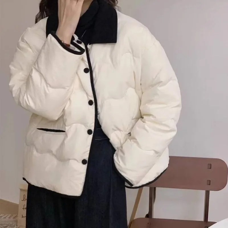 HOUZHOU Winter Lightweight Padded Jacket Women Oversize Korean Fashion Streetwear Warm Quilted Jackets Casual Padding Outwear