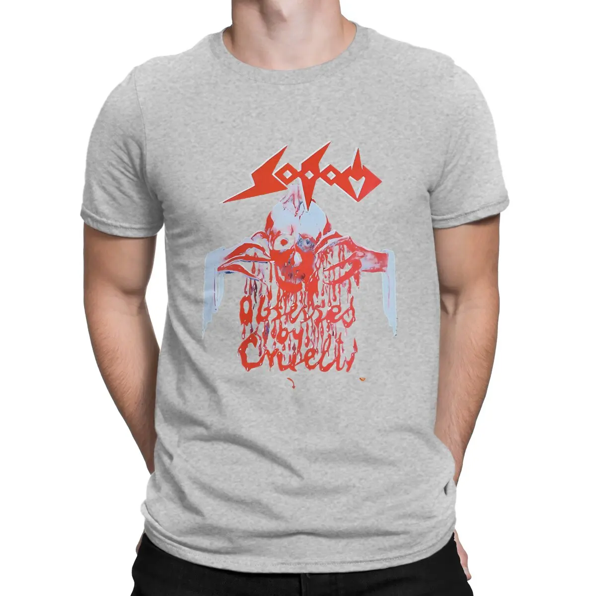 thumbnail image 1 of Camiseta de algodón para hombre, divertida, con cuello redondo, de "Obsesionado por la Crueldad" ('86), Thrash, Possessed Celtic Frost. Sodom., 1 of 7
