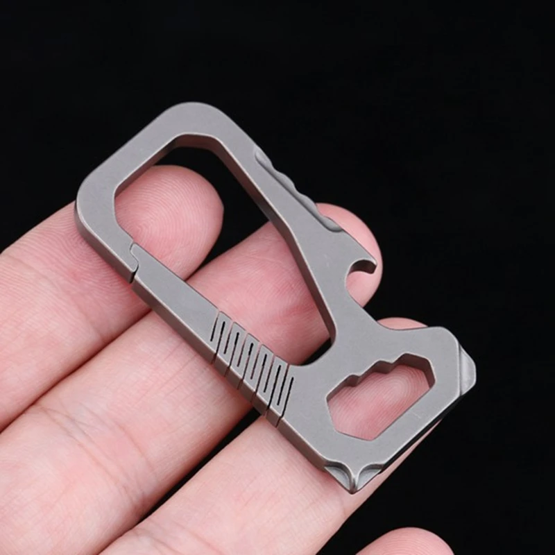 Multifunctional Mini Titanium Buckle Key Ring Car Buckle Outdoor Buckle EDC Tool Simple Key Storage Bottle Opener Durable