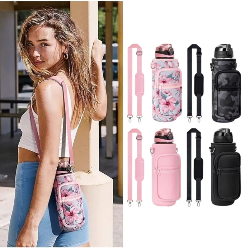 1L Portable Water Bottle Case Sleeve Carrying Strap Sleeve Leak