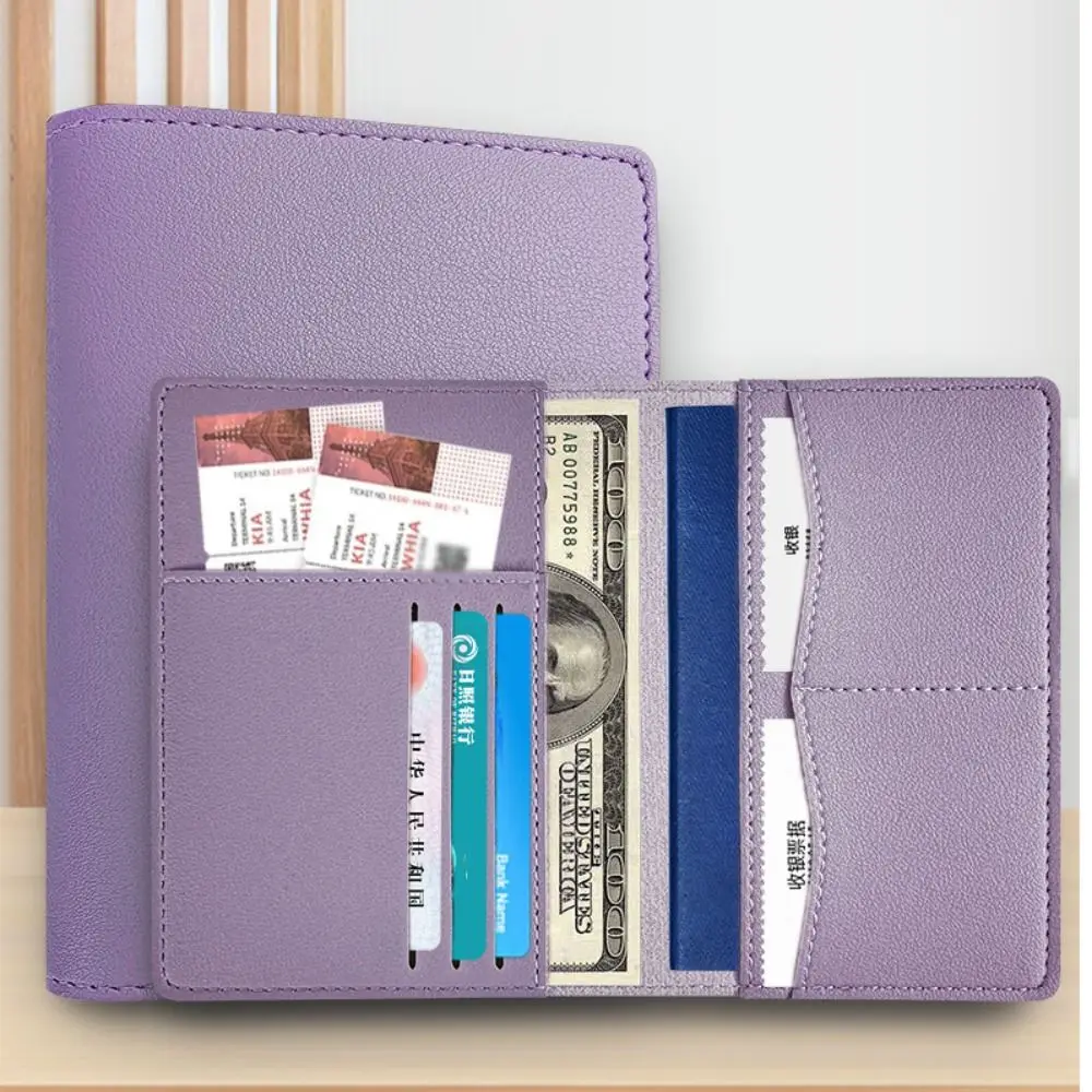 Travel PU Passport Cover Multi-function High-capacity Passport Bag Travel Accessories Ticket Holder Passport Protective Cover