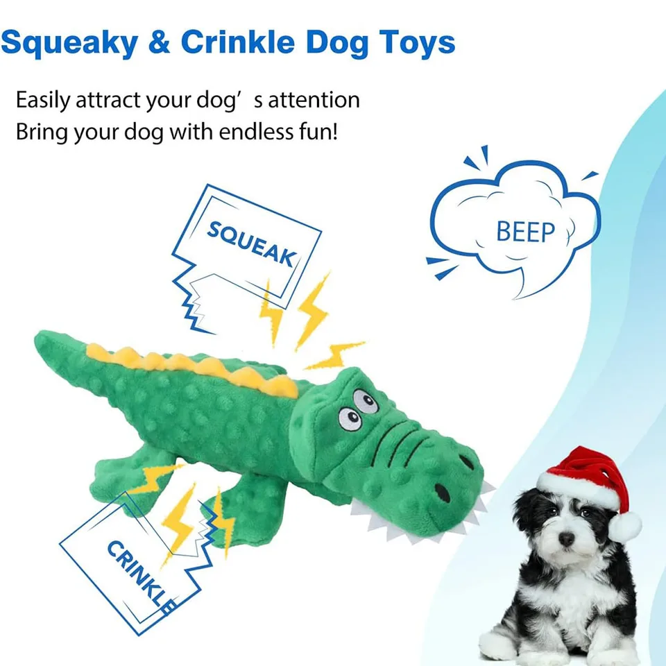 CUUOOT Krokodil Hundespielzeug - Quietsch & Knister Spielzeug Für Große Und Kleine Hunde