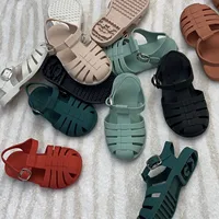 Children Summer PVC Baotou Roma Sandals Kids Boy and Girl Fashion Classical Jelly Shoes Soft Sole Flat Baby Beach Shoes SO127 1