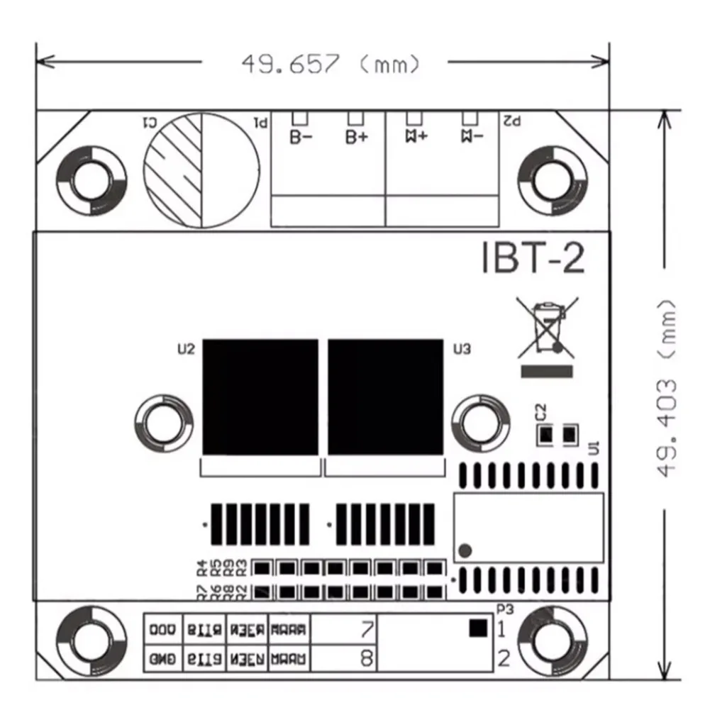 4Pcs BTS7960 43A Arduino 반도체 냉동 전류 제한 제어 드라이버 보드용 고전력 모터 드라이버 모듈