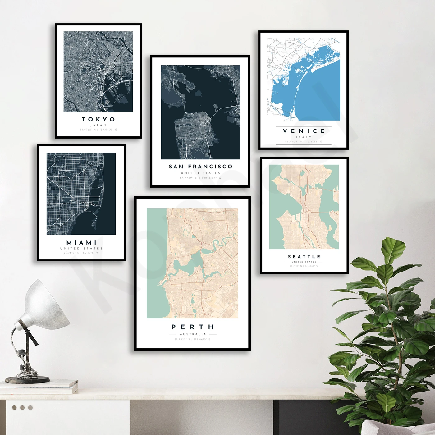 Perth London Tokyo Bangkok Bangkok Cairo San Francisco San Francisco Venezia Miami Seattle. Mappa Della Città.
