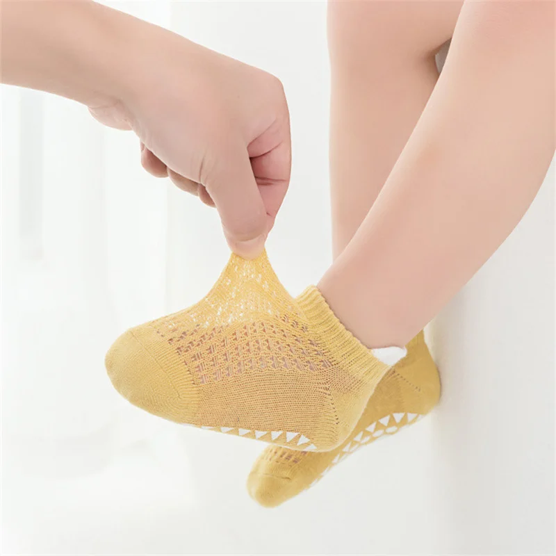 Baby Socks Lawadka 4Pairs/set Baby Boy Girl Sock Summer Mesh Thin Newborn Socks for Girls Boys Casual Toddler Short Floor Sock Anti-slip